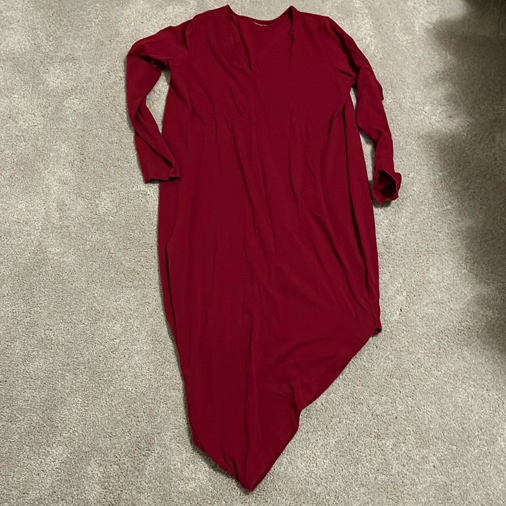 Universal Standard Red Long Sleeve V-Neck Geneva Dress